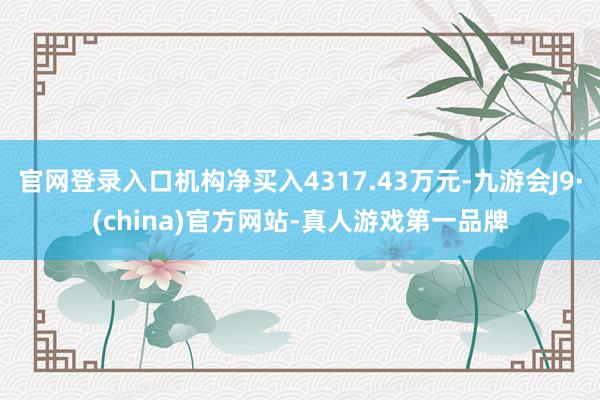 官网登录入口机构净买入4317.43万元-九游会J9·(china)官方网站-真人游戏第一品牌