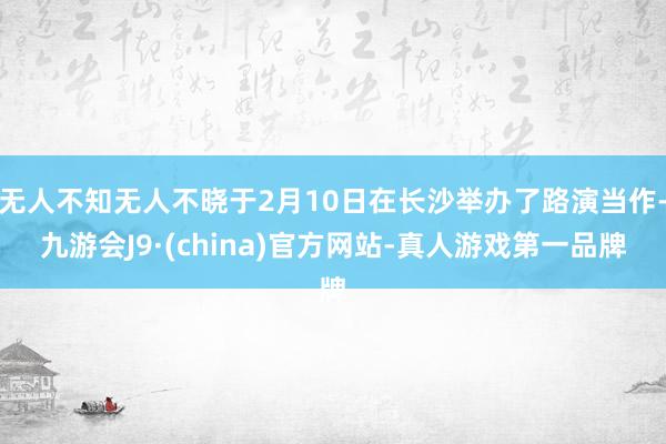 无人不知无人不晓于2月10日在长沙举办了路演当作-九游会J9·(china)官方网站-真人游戏第一品牌