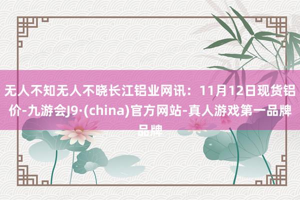 无人不知无人不晓　　长江铝业网讯：11月12日现货铝价-九游会J9·(china)官方网站-真人游戏第一品牌