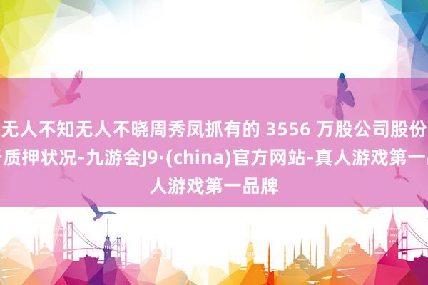 无人不知无人不晓周秀凤抓有的 3556 万股公司股份属于质押状况-九游会J9·(china)官方网站-真人游戏第一品牌