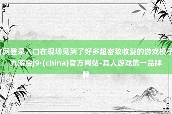 官网登录入口在现场见到了好多超密致收复的游戏模子-九游会J9·(china)官方网站-真人游戏第一品牌