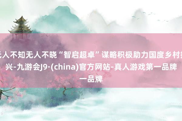 无人不知无人不晓“智启超卓”谋略积极助力国度乡村振兴-九游会J9·(china)官方网站-真人游戏第一品牌