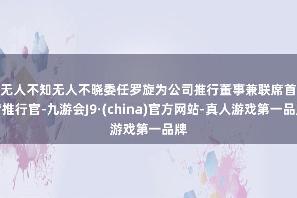无人不知无人不晓　　委任罗旋为公司推行董事兼联席首席推行官-九游会J9·(china)官方网站-真人游戏第一品牌