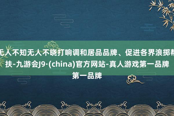 无人不知无人不晓打响调和居品品牌、促进各界浪掷帮扶-九游会J9·(china)官方网站-真人游戏第一品牌