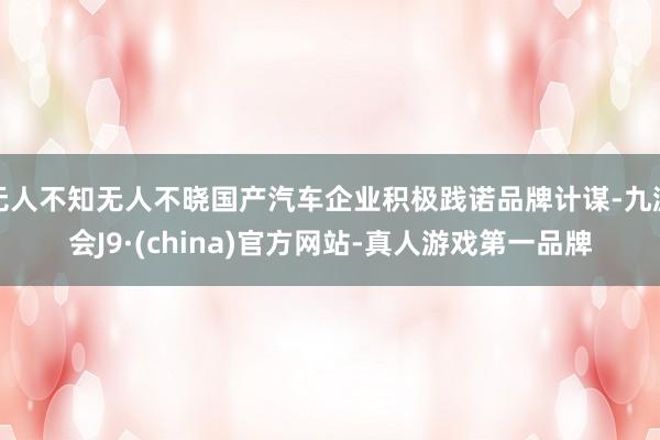 无人不知无人不晓国产汽车企业积极践诺品牌计谋-九游会J9·(china)官方网站-真人游戏第一品牌