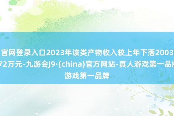 官网登录入口2023年该类产物收入较上年下落2003.72万元-九游会J9·(china)官方网站-真人游戏第一品牌