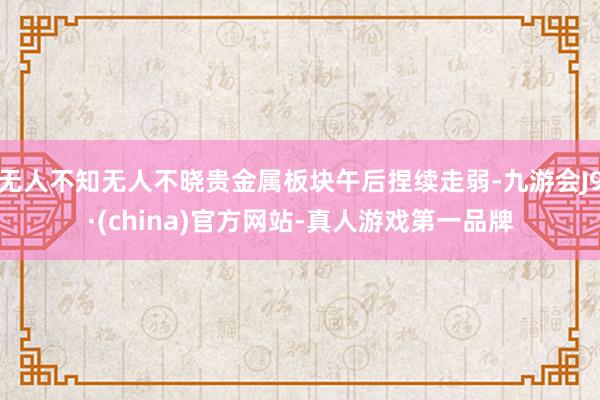 无人不知无人不晓贵金属板块午后捏续走弱-九游会J9·(china)官方网站-真人游戏第一品牌