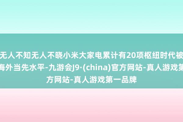无人不知无人不晓小米大家电累计有20项枢纽时代被认定为海外当先水平-九游会J9·(china)官方网站-真人游戏第一品牌