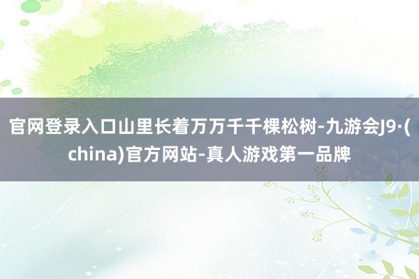 官网登录入口山里长着万万千千棵松树-九游会J9·(china)官方网站-真人游戏第一品牌